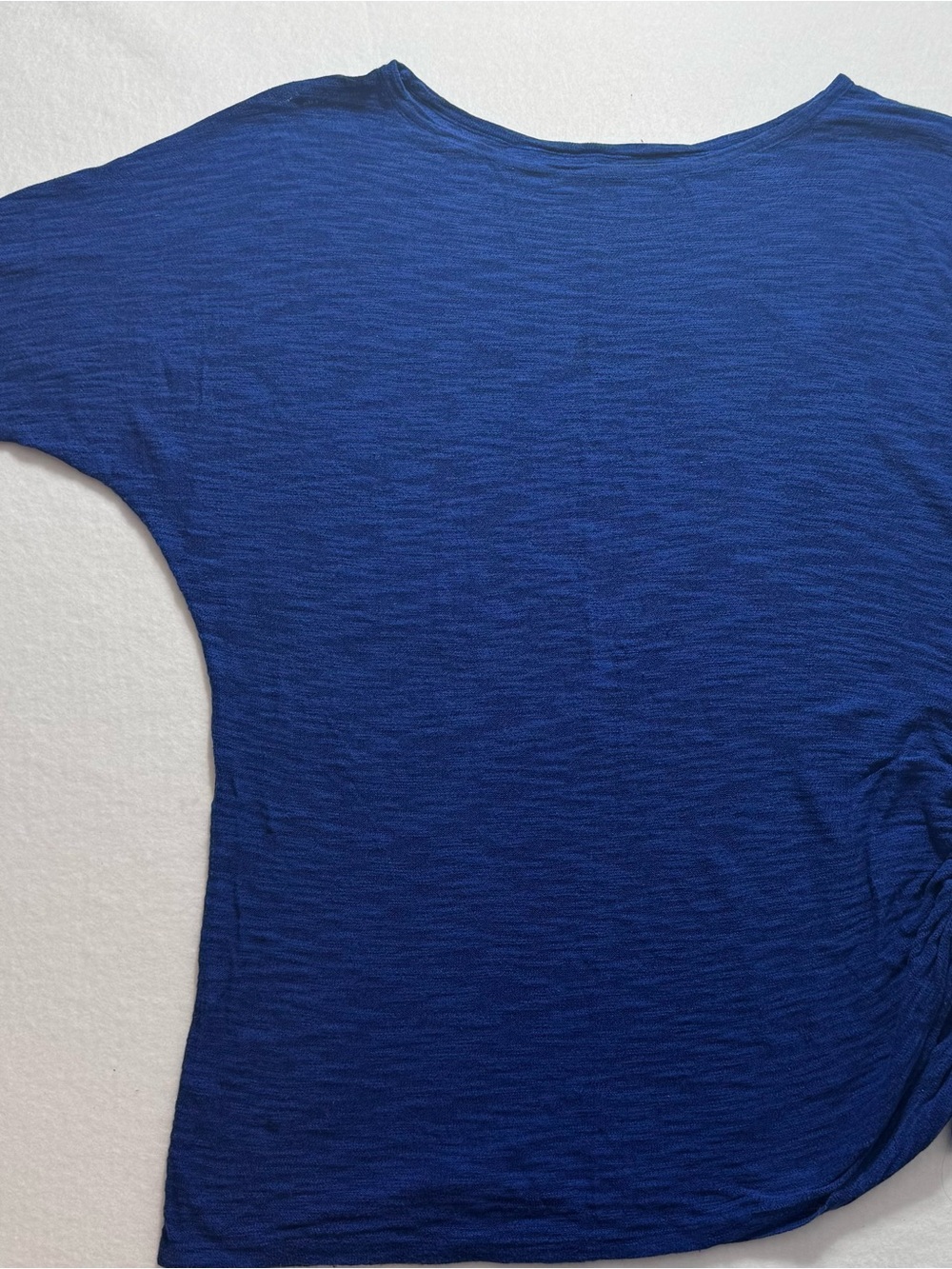 Express Women’s Feminine Sheer Relaxed Boatneck Sinch Side in Royal Blue Size L